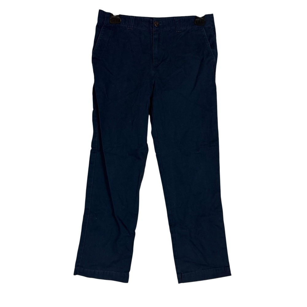 Lands' End Pants Boys 10 Husky Blue Chino Cotton Twill School Uniform Casual